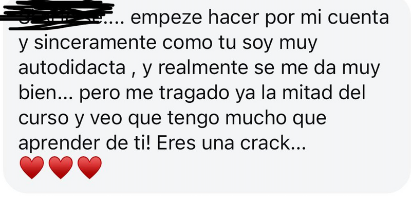 Mensaje de una alumna