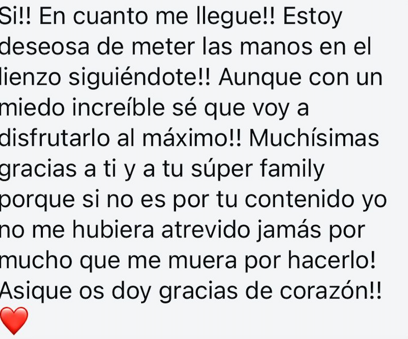 Mensaje de una alumna