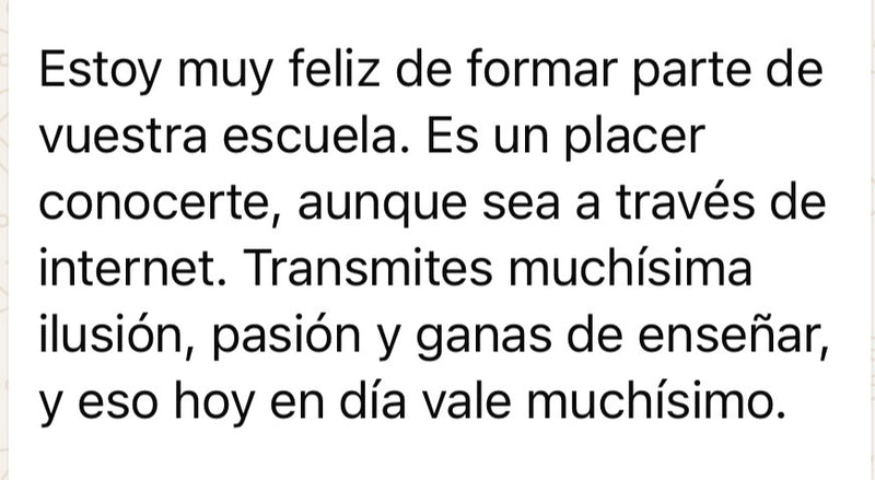 Mensaje de una alumna sobre la escuela